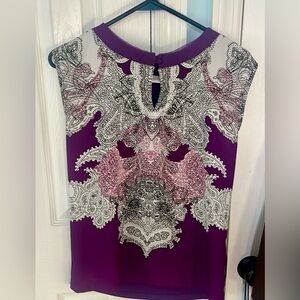 Paisley Print Sleeveless Blouse